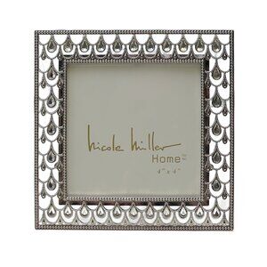 Nicole Miller Frame Silver Tone with Inlaid Acrylic Stones 4x4 Opening